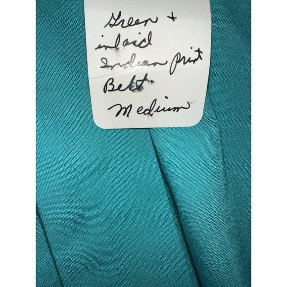 VTG square dance Circle Skirt Native American Theme Inlaid Panel with Belt M - Picture 7 of 7